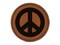 Peace Symbol Bold Round Iron-On Engraved Faux Leather Patch Applique - 2.5"